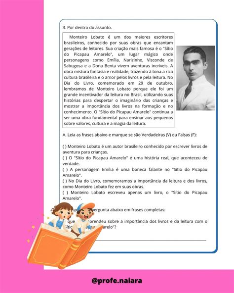 Atividade Dia Do Livro 4 Ano