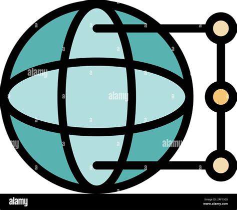 Meridian Time Zone Icon Outline Vector Clock Map Local Global Color