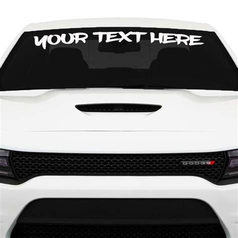 Custom Text Windshield Banner Decal Fits Dodge Charger Sxt Rt Etsy