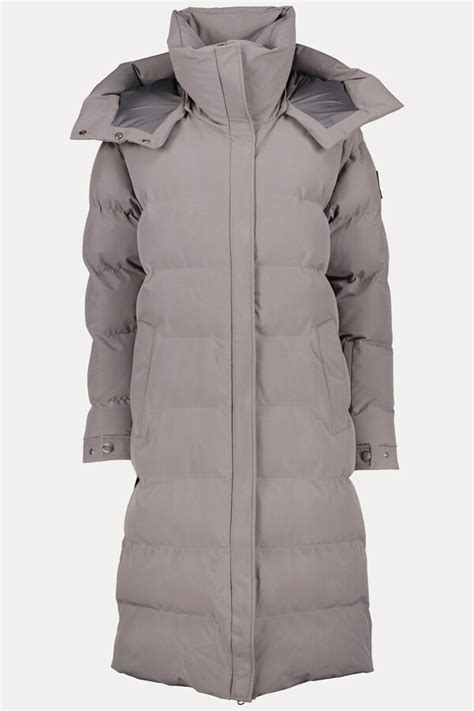 Womens Sandbanks Haven Light Grey Long Puffer Jacket Shopstyle