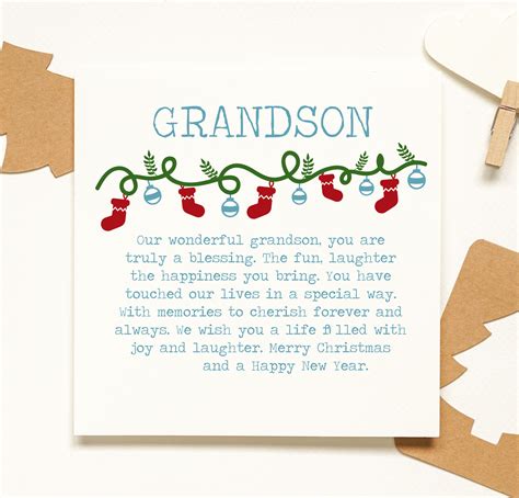 Grandson Personalised Christmas Poem Card Christmas Poems Christmas