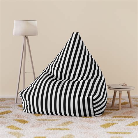 Bean Bag Cover Black & White Stripe Halloween - Mad Halloween