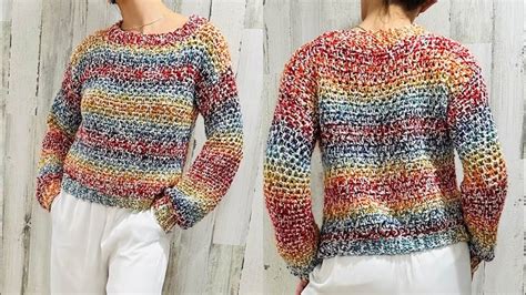 SUÉTER ARCOÍRIS A CROCHET CROCHET RAINBOW SWEATER PUNTO MUSGO