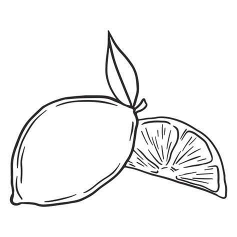 Cut Lemon Line Art Icon PNG & SVG Design For T-Shirts