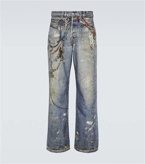 1981M Printed Low Rise Wide Leg Jeans In Blue Acne Studios Mytheresa