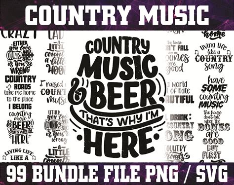 Bundle 100 Country Music Svgpng Files For Cricut Country Music Svg