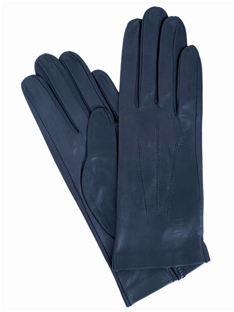 Dents Womens Navy Leather Gloves Classic Style Size 65 Tout Ensemble