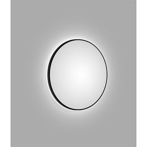 LED Spiegel Silver Globo Black Ø 100 cm