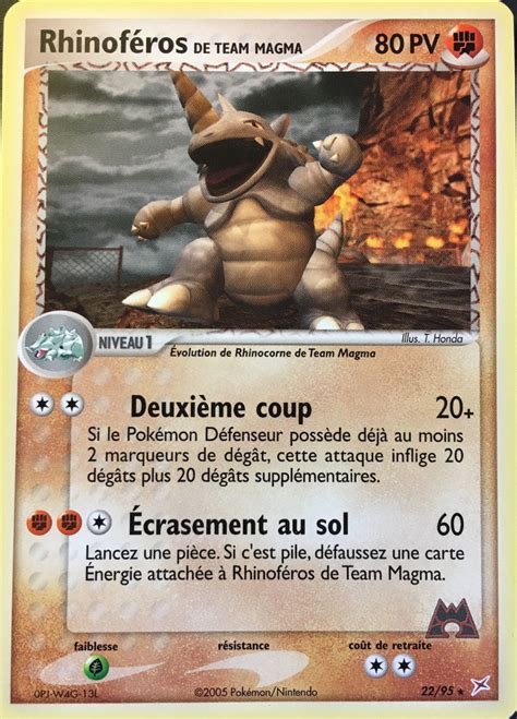 Rhinof Ros De Team Magma Carte Pok Mon Ex Team Magma Vs Team Aqua