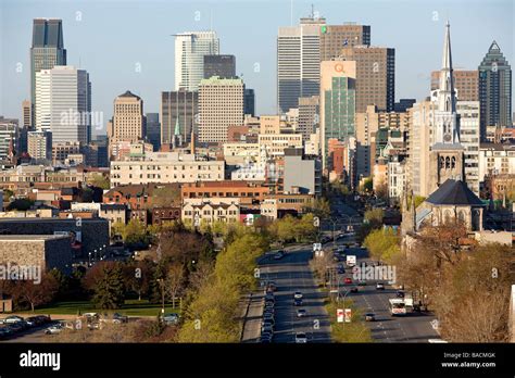 Canada Quebec Province Montreal Overview From Mont Royal Stock Photo