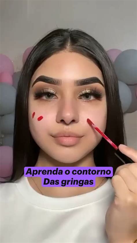 Aprenda O Contorno Das Gringas Maquiagem Simples Maquiagem Glow Maquiagem Pe Tutorial