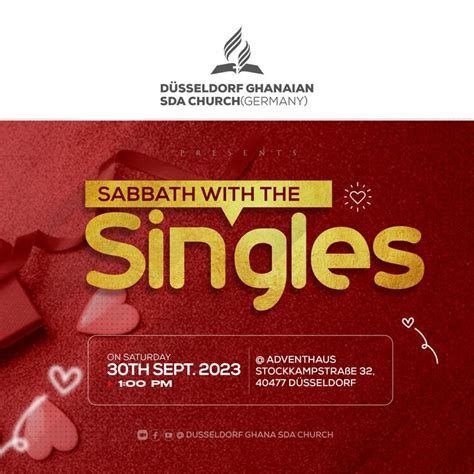 Sda Sabbath With The Singles Flyer Designed By Oppomence Graphics In