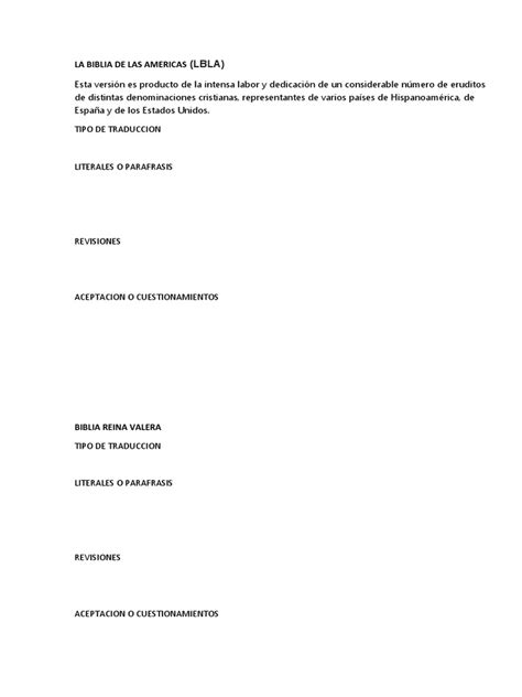 La Biblia De Las Americas Pdf Biblia Traducciones