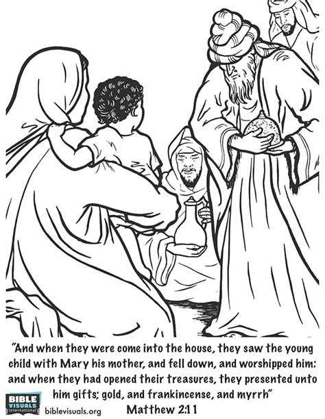 Matthew 2 11 Coloring Page Download Ready To Print Pdf Bible Visuals International