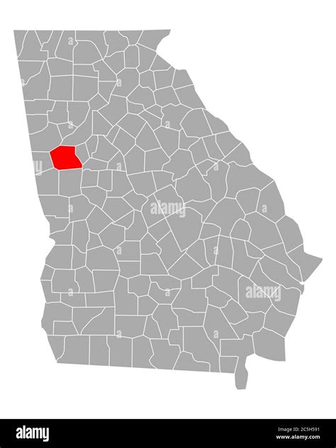 Map of Coweta in Georgia Stock Photo - Alamy