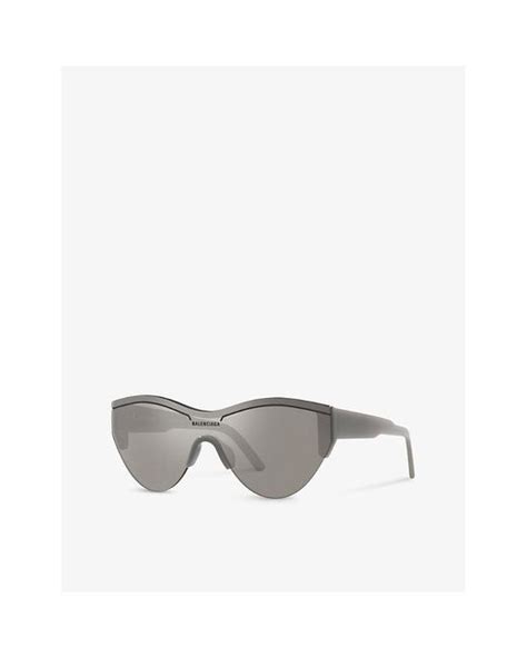 Balenciaga E Bb S Round Frame Acetate Sunglasses In Gray Lyst