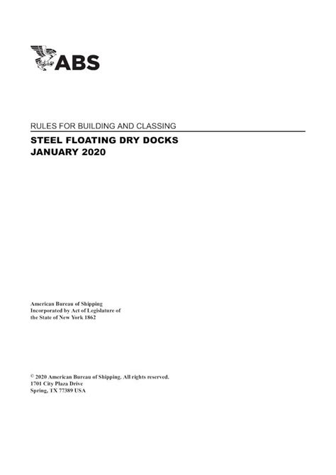 Pdf Steel Floating Dry Docks American Bureau Of Shipping Abs