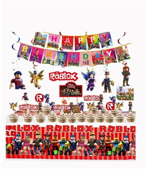 Roblox Birthday Party Decoration Set 53 Pcs Tamona Party Supplies