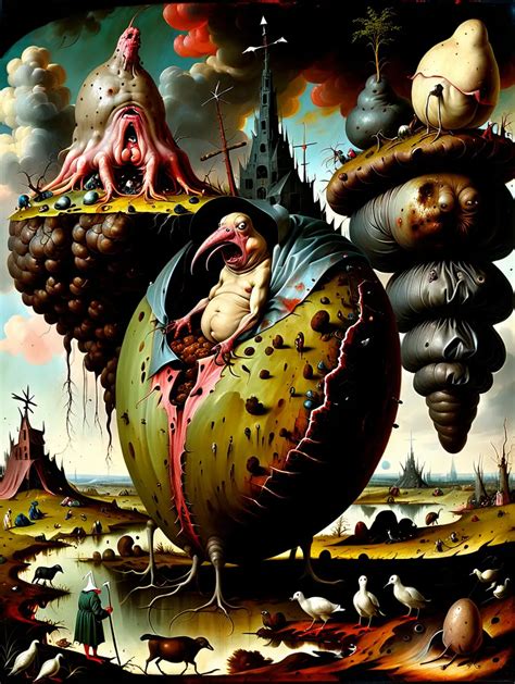 Apocalyptic Landscape With Hieronymus Boschs Big Fat Turd MUSE AI