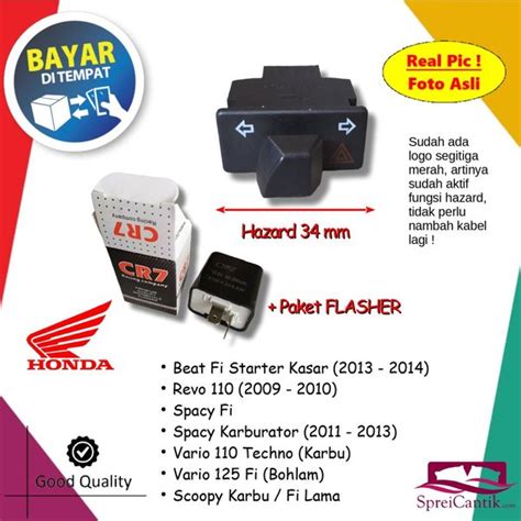 Jual Paket Flasher Cr Dan Tombol Saklar Sen Plus Hazard Mm Honda