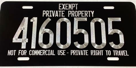 Engraved Exempt Private Property Sovereign Citizen Custom Number