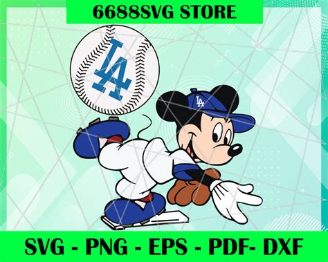 Los Angeles Dodgers Disney Mickey Mouse Team Svg Mlb Svg Disney Svg