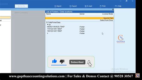 How To Restore Data Backup In Tally Prime In Telugu Guptha Accounting