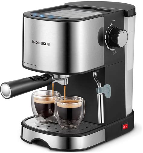 Ihomekee Máquina de café expreso de 15 bares a presión cafetera