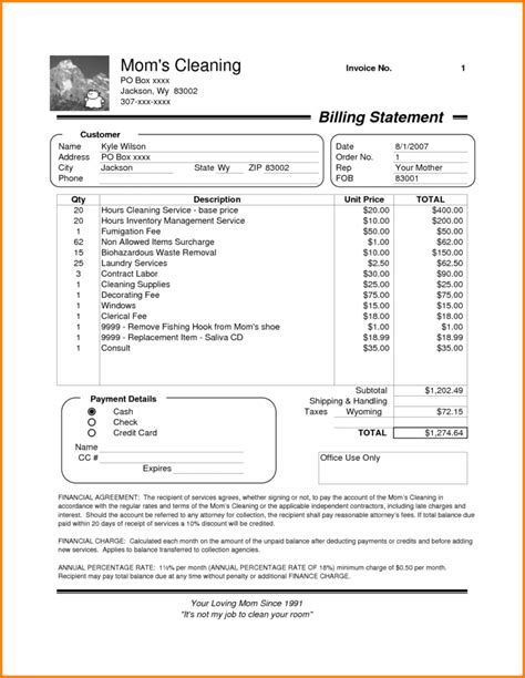 House Cleaning Service Invoice Spreadsheet Templates For Busines