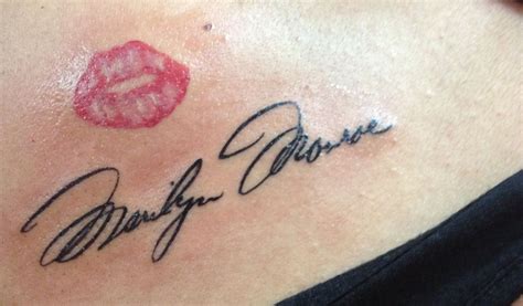 √ Marilyn Monroe Signature Tattoos