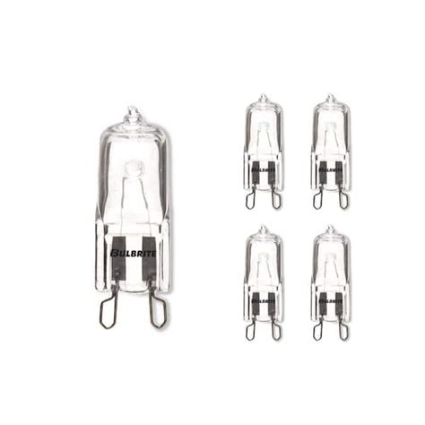 Bulbrite 75 Watt Soft White Light T4 G9 Bi Pin Screw Base Dimmable Clear Mini Halogen Light