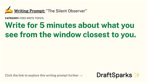 Writing Prompt The Silent Observer Draftsparks