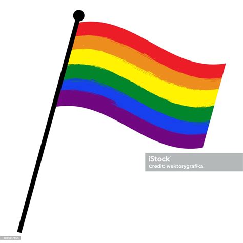 Lgbt Schwenkt Flagge Schwule Und Lesbische Vektorsymbol Offizielle