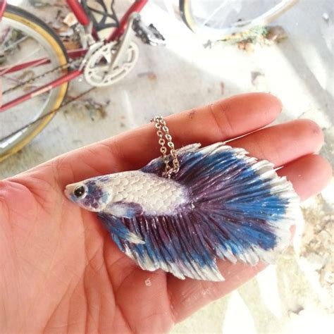 Custom Betta Fish Replica Pendant Handmade By JumpingJellys Polymer