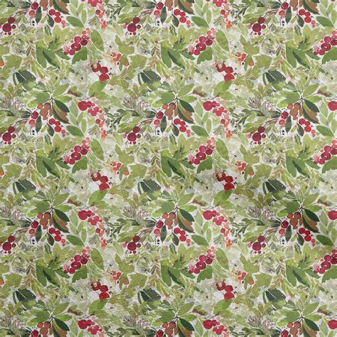 OneOone Cotton Poplin Light Green Fabric Leaves Fabric For Sewing