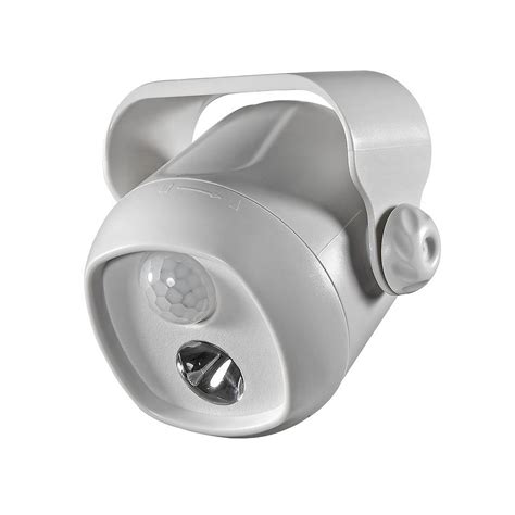 Acclaim Battery Operated Motion Activated Led Mini Spotlight Weather Proof Grey The Home Depot