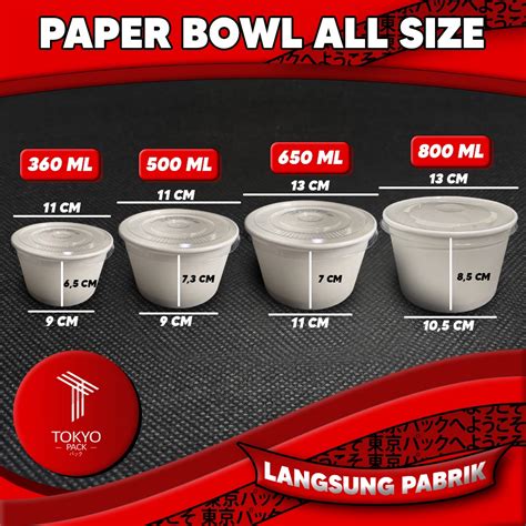 Jual Paper Bowl Tutup All Size Mangkok Kertas Paper Rice Bowl