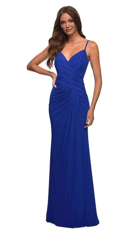 La Femme 30393 Sleeveless Ruched Sheath Dress Couture Candy