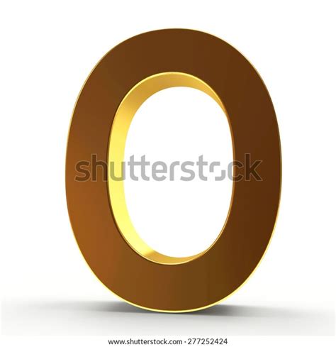 Golden Letter O On White Isolated Stock Illustration 277252424