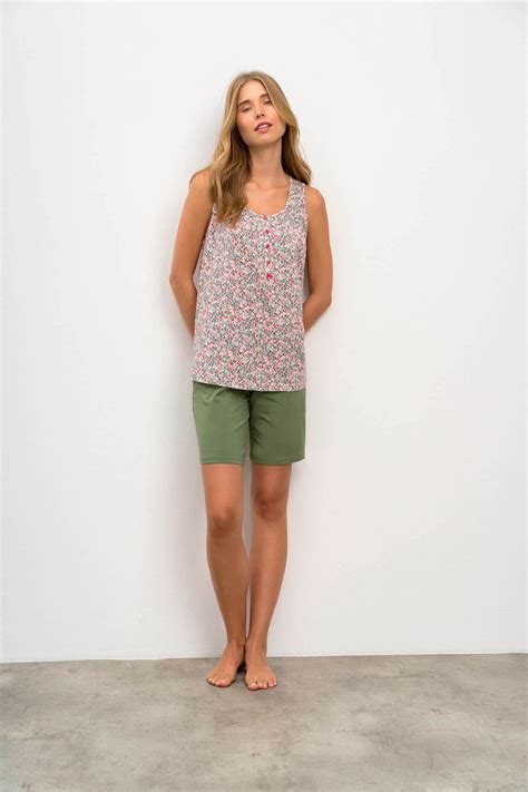 Γυναικεία πυτζάμα Vamp Floral Βαμβακερή Σορτσάκι lingerie shop gr