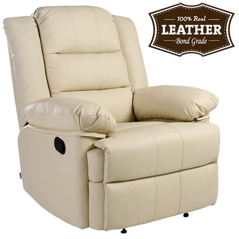 LOXLEY CREAM LEATHER RECLINER ARMCHAIR SOFA HOME LOUNGE CHAIR RECLINING GAMING | eBay