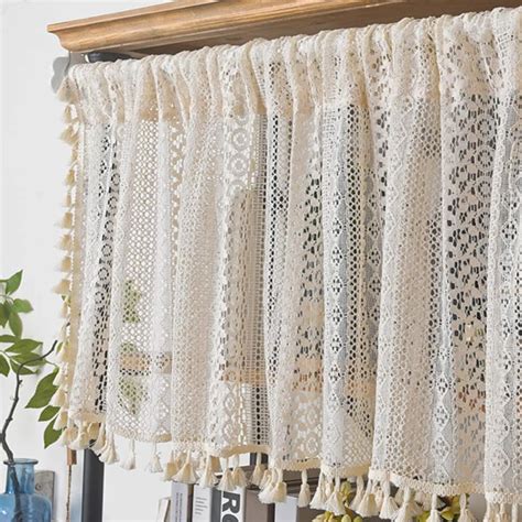 Amazon Amzali Curtain Tiers Lace Valance Window Topper Curtain