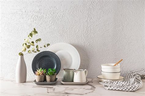 Hermoso Blanco En El Fondo De La Cocina De Estilo Minimalista Con