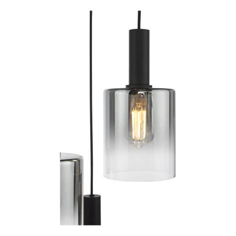 Savannah Light Cluster Pendant Matt Black And Smoked Glass