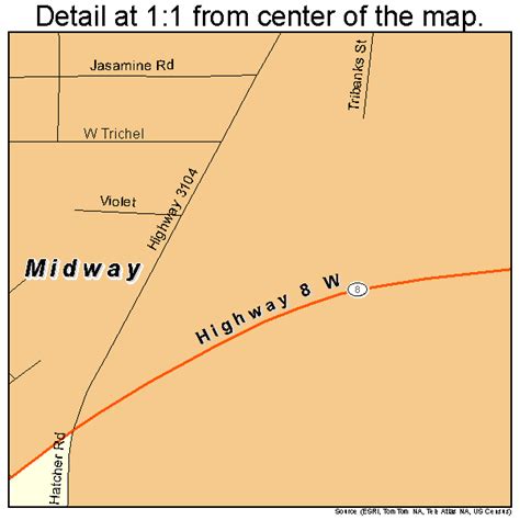 Midway Louisiana Street Map 2250395