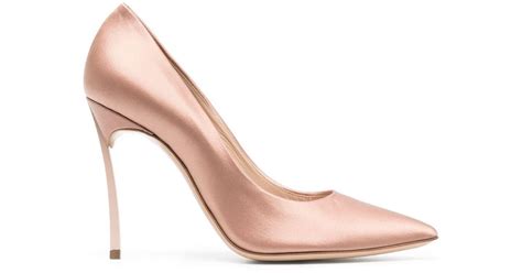 Casadei Blade Satin Pumps In Pink Lyst