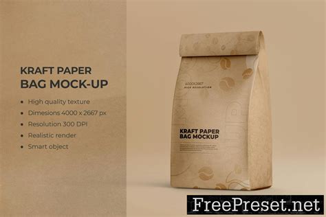 Kraft Paper Packaging Food Bag Mockup 969f486