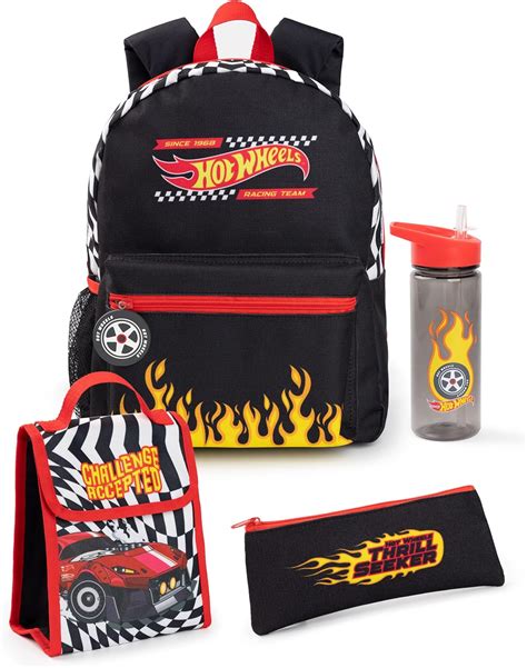 Hot Wheels Juego De Mochilas Para Ni Os Paquete De Mochila Negra De Piezas Para Ni Os Con