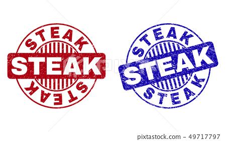 Grunge Steak Scratched Round Stamp Seals Stock Illustration