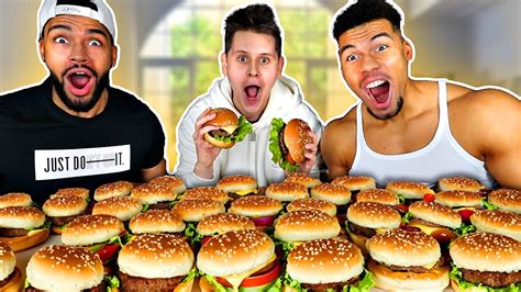 Wer Isst Schneller Hamburger Challenge Mit Evanijo Youtube